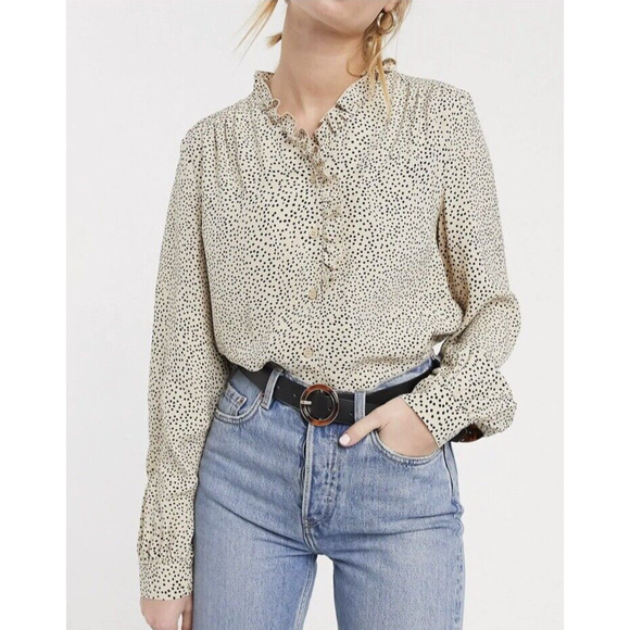 & Other Stories Cream Polka Dot Blouse - Picture 1 of 9